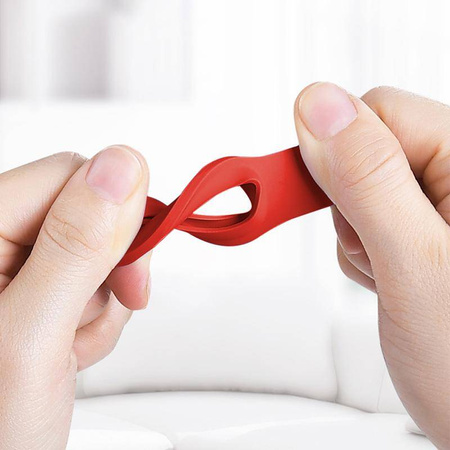 Crong Silicone Case with Key Ring - Protective case for Apple AirTag 1 / 2 key ring (Red)