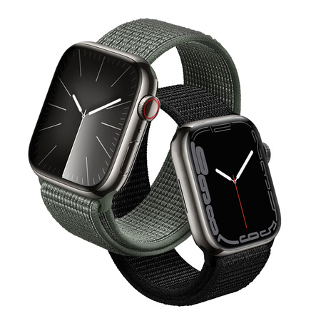 Crong Nylon - Opaska sportowa do Apple Watch 42/44/45/49 mm (Military Green)