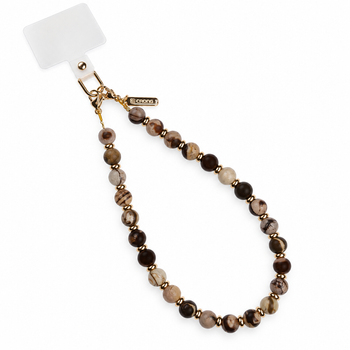 Crong Phone Charm Brown Agate – smycz do telefonu na nadgarstek z naturalnym agatem