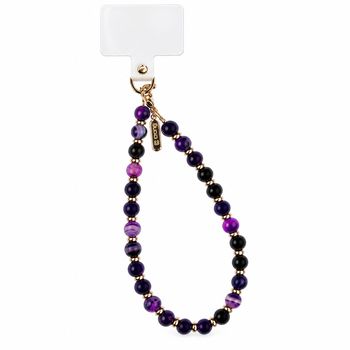 Crong Phone Charm Purple Agate – smycz do telefonu na nadgarstek z naturalnym agatem