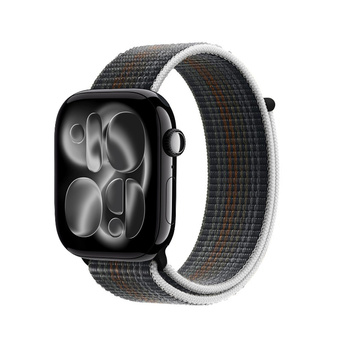 Pasek Crong Nylon do Apple Watch 49/46/45/44 mm Midnight Run Nylonowy Grafitowy