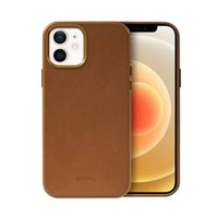 Crong Essential Cover - Etui ze skóry ekologicznej iPhone 12 / iPhone 12 Pro (brązowy)