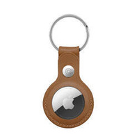 Crong Leather Case with Key Ring – Skórzane etui ochronne brelok do Apple AirTag (brązowy)